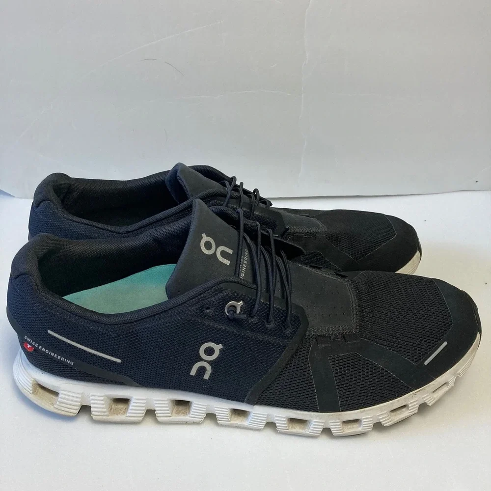 On Running Cloud 5 Navy Black Mens Size 13 Sneakers with Aetrex Insoles